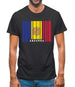 Andorra Barcode Style Flag Mens T-Shirt