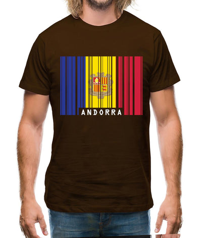 Andorra Barcode Style Flag Mens T-Shirt