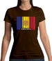 Andorra Barcode Style Flag Womens T-Shirt