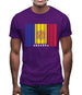 Andorra Barcode Style Flag Mens T-Shirt