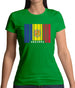 Andorra Barcode Style Flag Womens T-Shirt