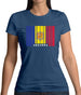 Andorra Barcode Style Flag Womens T-Shirt