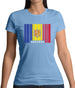 Andorra Barcode Style Flag Womens T-Shirt