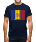 Andorra Barcode Style Flag Mens T-Shirt