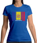 Andorra Barcode Style Flag Womens T-Shirt