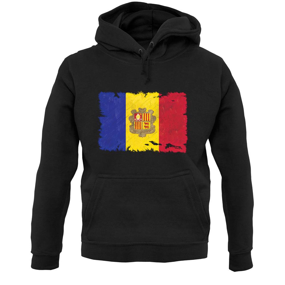 Andorra Grunge Style Flag Unisex Hoodie