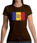 Andorra Grunge Style Flag Womens T-Shirt