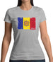 Andorra Grunge Style Flag Womens T-Shirt