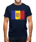 Andorra Grunge Style Flag Mens T-Shirt