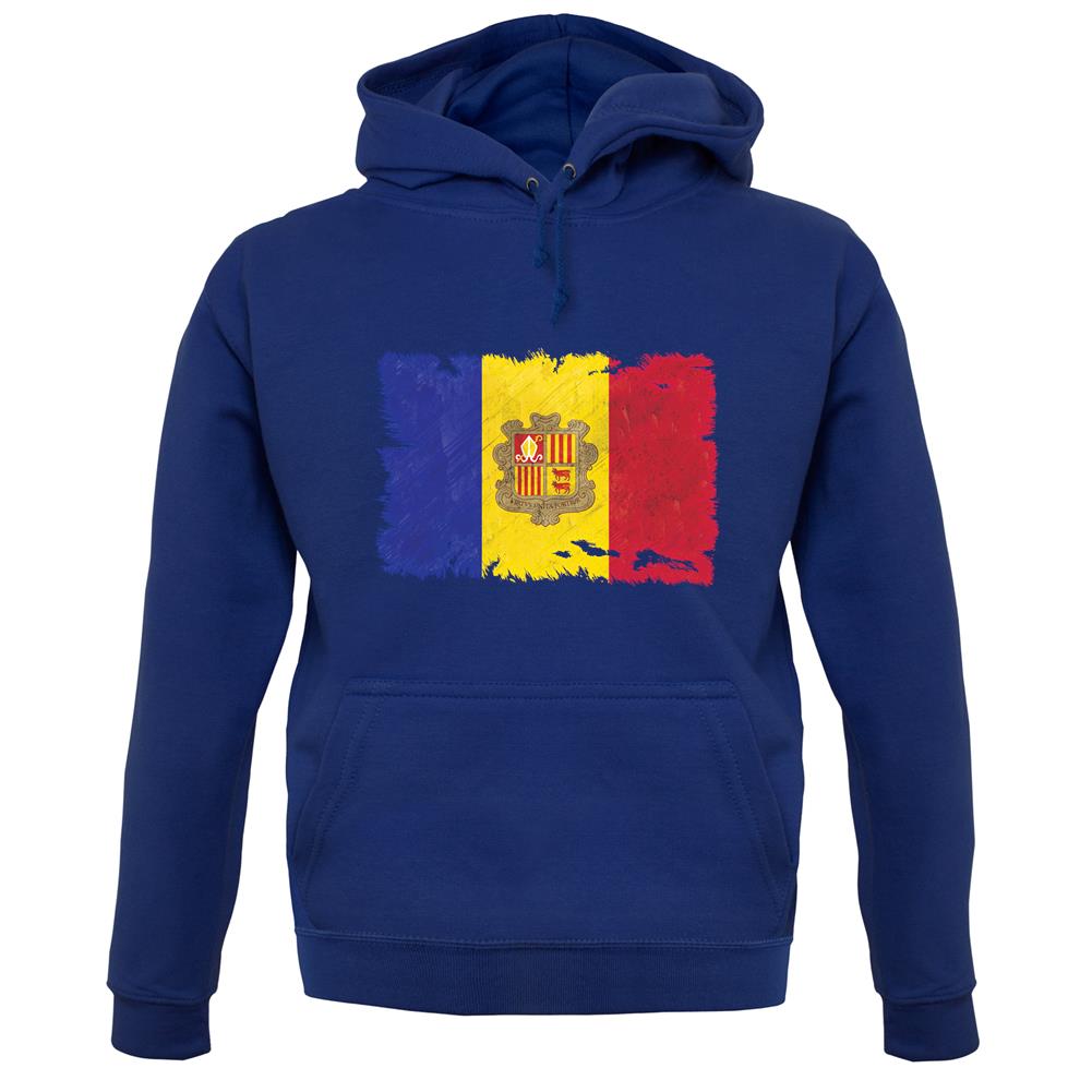 Andorra Grunge Style Flag unisex hoodie