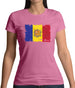 Andorra Grunge Style Flag Womens T-Shirt