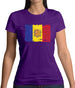 Andorra Grunge Style Flag Womens T-Shirt