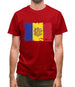 Andorra Grunge Style Flag Mens T-Shirt