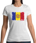 Andorra Grunge Style Flag Womens T-Shirt