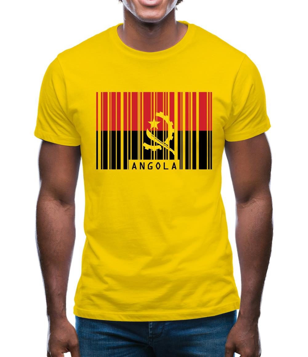 Angola Barcode Style Flag Mens T-Shirt