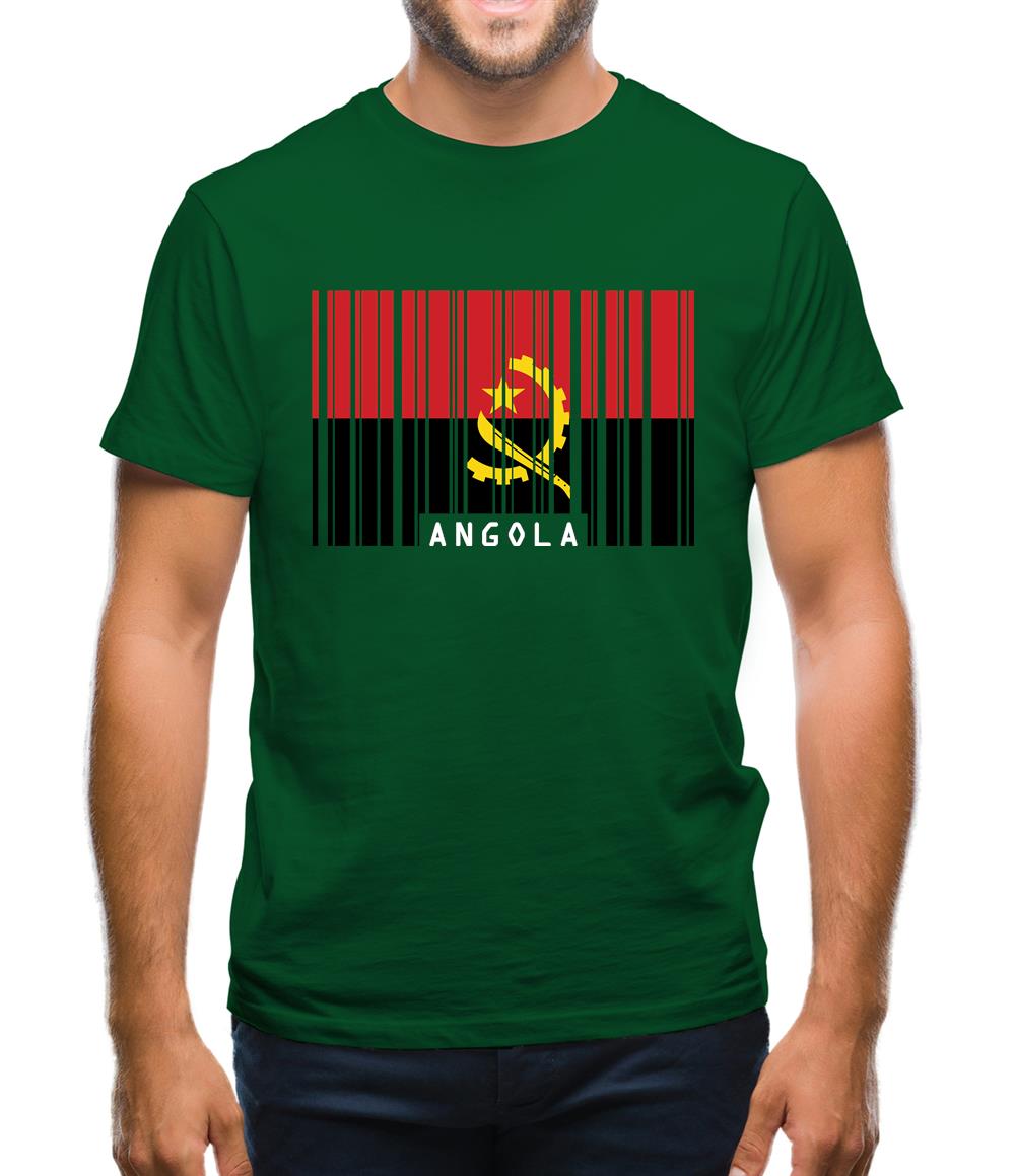 Angola Barcode Style Flag Mens T-Shirt