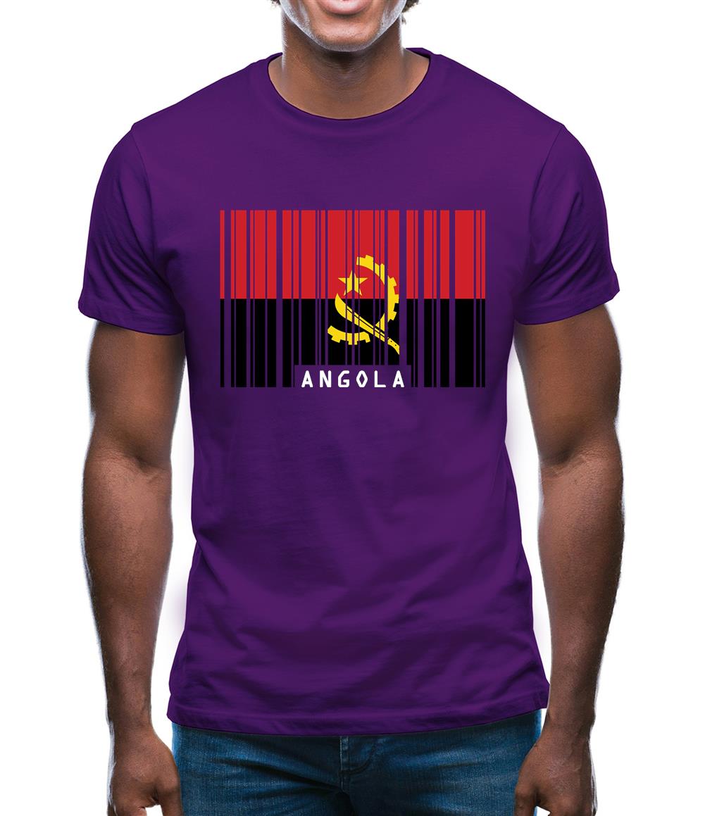 Angola Barcode Style Flag Mens T-Shirt