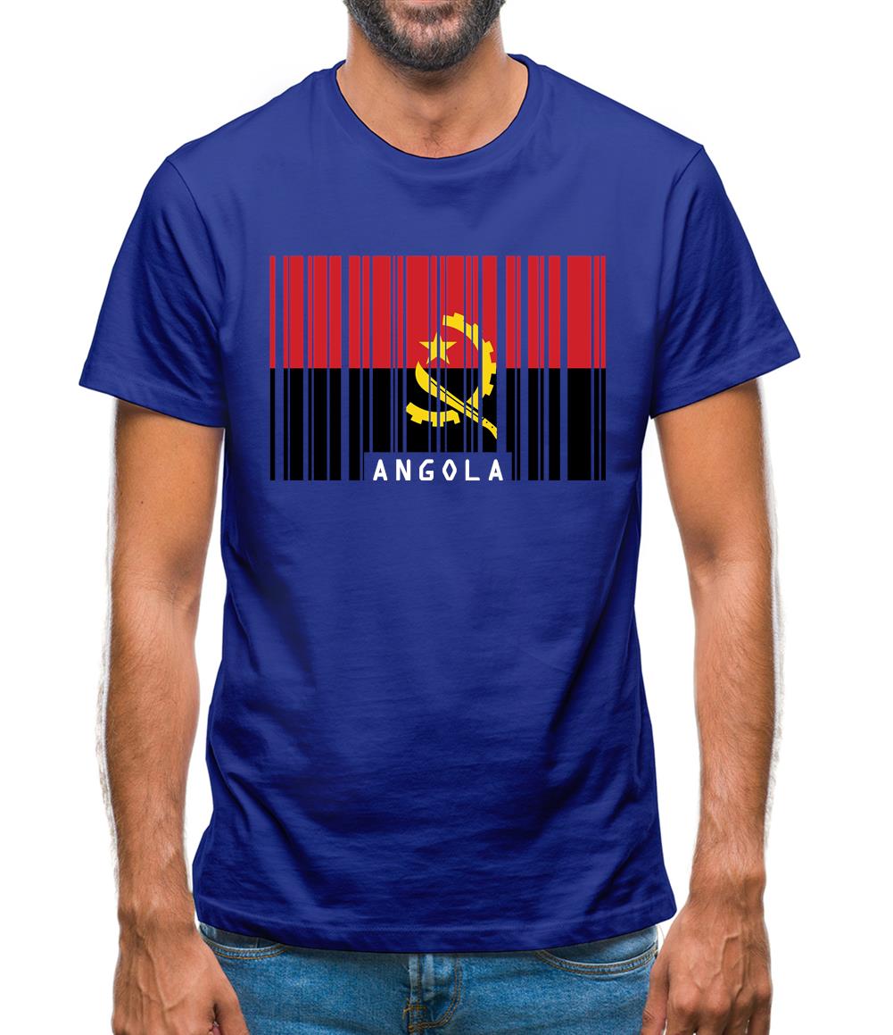 Angola Barcode Style Flag Mens T-Shirt