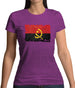 Angola Grunge Style Flag Womens T-Shirt