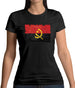 Angola Grunge Style Flag Womens T-Shirt