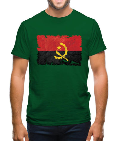 Angola Grunge Style Flag Mens T-Shirt