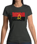 Angola Grunge Style Flag Womens T-Shirt