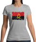 Angola Grunge Style Flag Womens T-Shirt