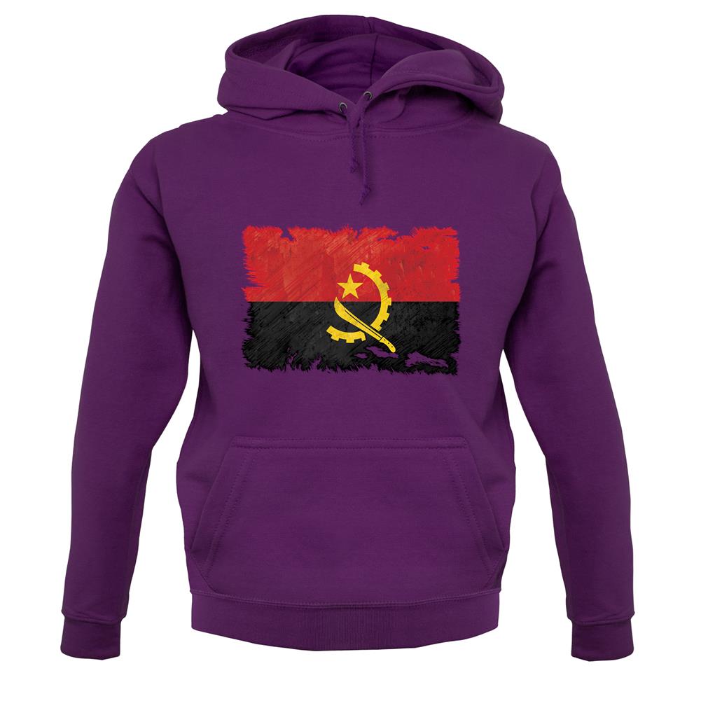 Angola Grunge Style Flag unisex hoodie