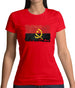 Angola Grunge Style Flag Womens T-Shirt