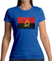 Angola Grunge Style Flag Womens T-Shirt