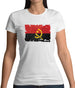 Angola Grunge Style Flag Womens T-Shirt