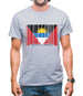 Antigua And Barbuda  Barcode Style Flag Mens T-Shirt