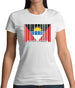 Antigua And Barbuda  Barcode Style Flag Womens T-Shirt