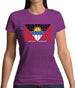 Antigua And Barbuda  Barcode Style Flag Womens T-Shirt