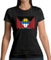 Antigua And Barbuda  Barcode Style Flag Womens T-Shirt