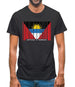 Antigua And Barbuda  Barcode Style Flag Mens T-Shirt