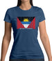 Antigua And Barbuda  Barcode Style Flag Womens T-Shirt