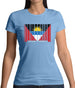 Antigua And Barbuda  Barcode Style Flag Womens T-Shirt