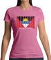 Antigua And Barbuda  Barcode Style Flag Womens T-Shirt
