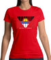 Antigua And Barbuda  Barcode Style Flag Womens T-Shirt