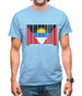 Antigua And Barbuda  Barcode Style Flag Mens T-Shirt