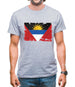 Antigua And Barbuda Grunge Style Flag Mens T-Shirt