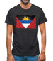 Antigua And Barbuda Grunge Style Flag Mens T-Shirt