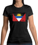 Antigua And Barbuda Grunge Style Flag Womens T-Shirt