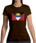 Antigua And Barbuda Grunge Style Flag Womens T-Shirt