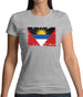 Antigua And Barbuda Grunge Style Flag Womens T-Shirt