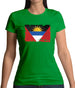 Antigua And Barbuda Grunge Style Flag Womens T-Shirt