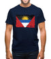 Antigua And Barbuda Grunge Style Flag Mens T-Shirt