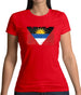 Antigua And Barbuda Grunge Style Flag Womens T-Shirt