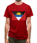 Antigua And Barbuda Grunge Style Flag Mens T-Shirt